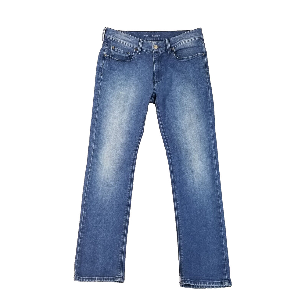 Mott & Bow jeans men's 32 x 30 slim straight blue stretch denim pants retro prep